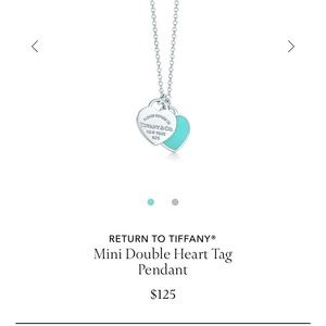 Mini double heart tag necklace
